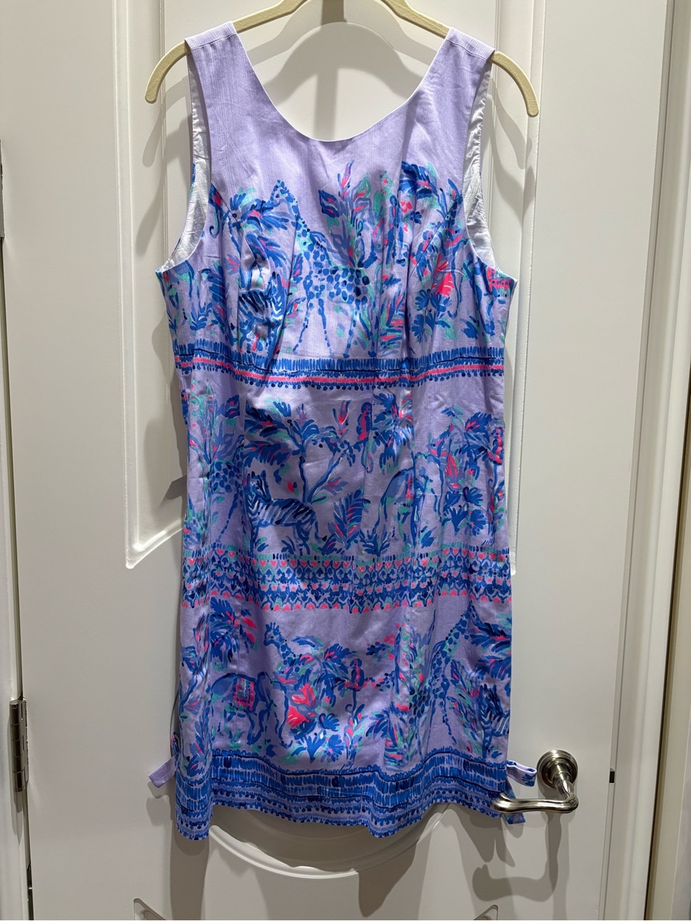 Lilly Pulitzer Lavender Floral Shift Dress with Blue and Pink Accents